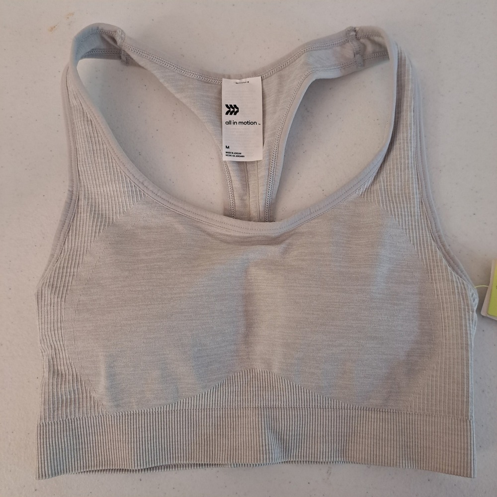 All in Motion Sports Bra Womens Medium Gray New Seamless Medium Support